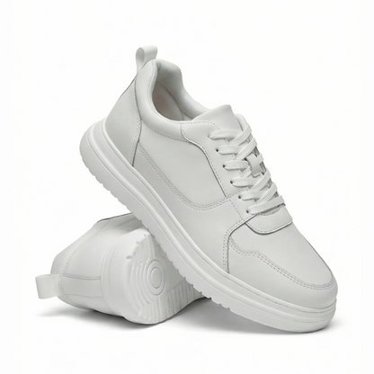 HEIGHTN Vantage white sneaker three-quarter front angle