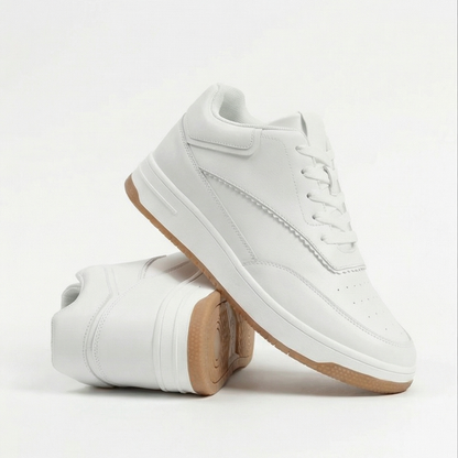 HEIGHTN Summit sneaker top-down view showing white leather upper