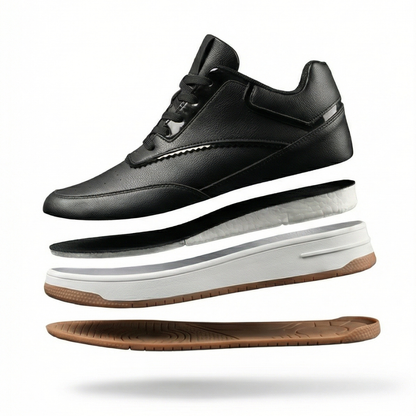 HEIGHTN Apex sneaker side profile showing white midsole and gum sole layers