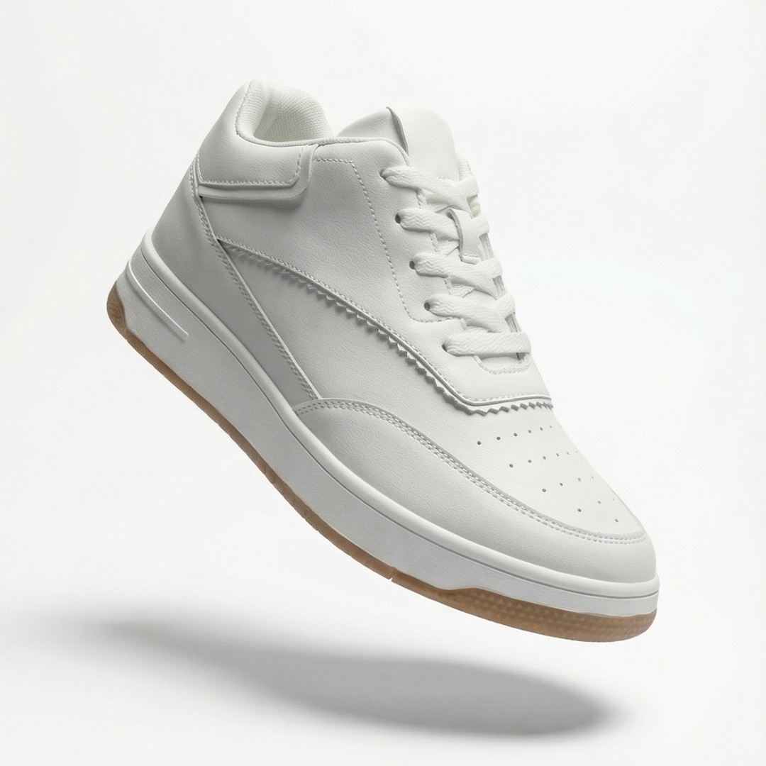 HEIGHTN Summit sneaker sole view showing gum rubber outsole