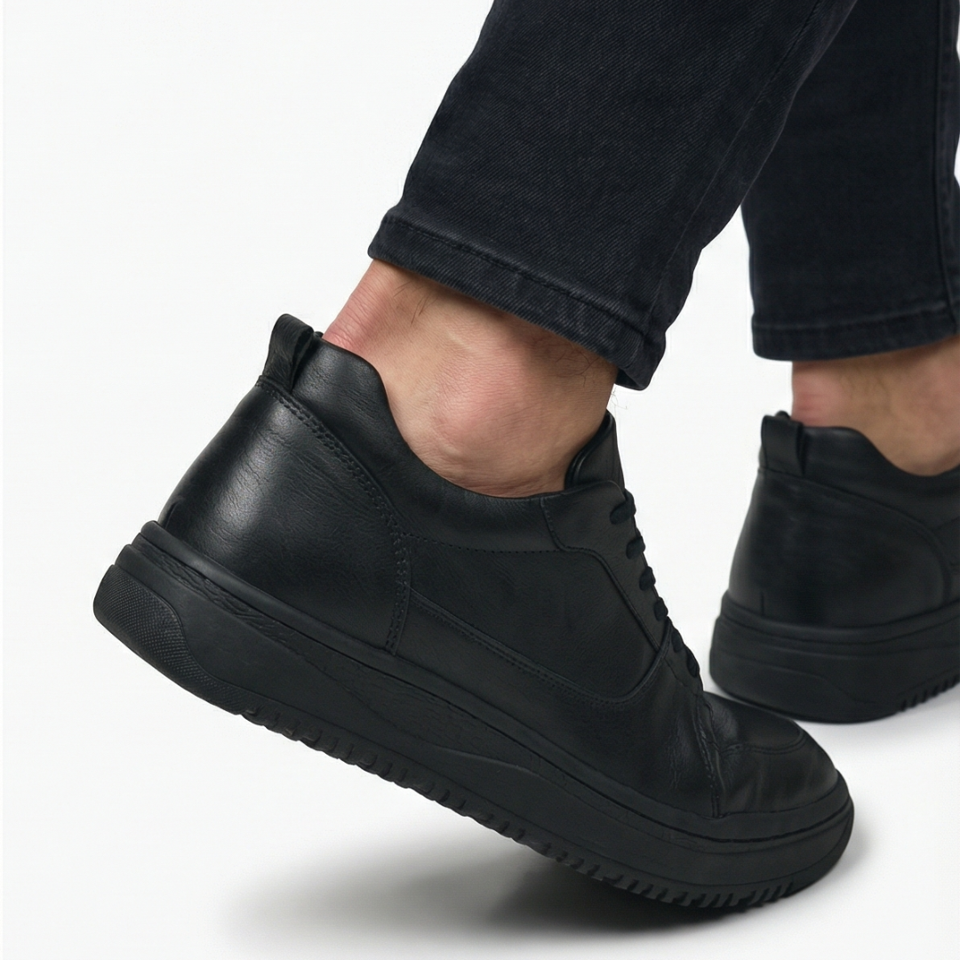 HEIGHTN Obsidian sneaker on foot lifestyle shot