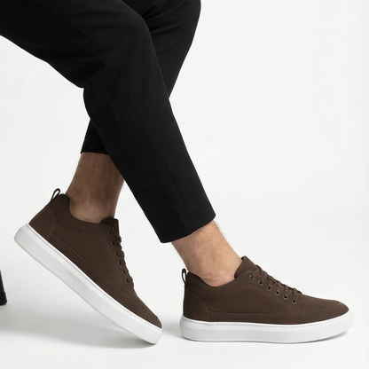 HEIGHTN Earth sneaker on foot lifestyle shot